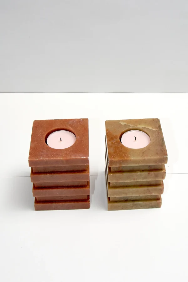 Stone Candle Holders Pair - Image 5