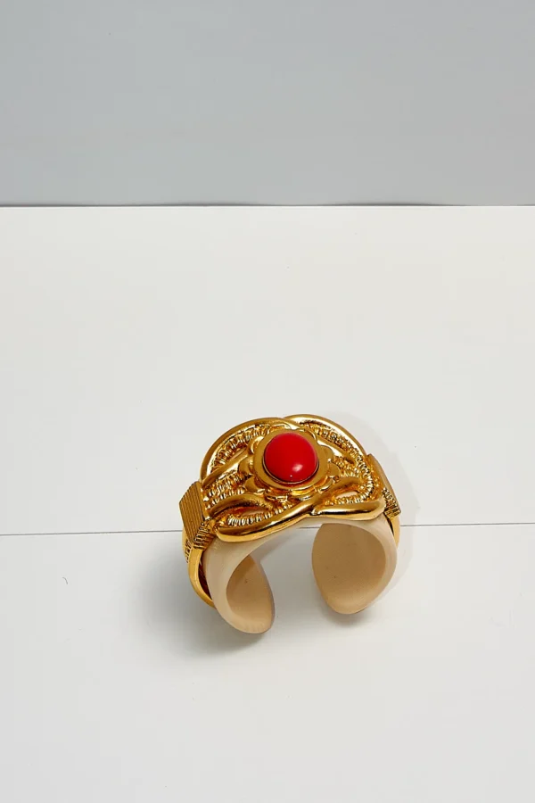 Escada Gold and Ivory Cuff Bracelet - Image 2