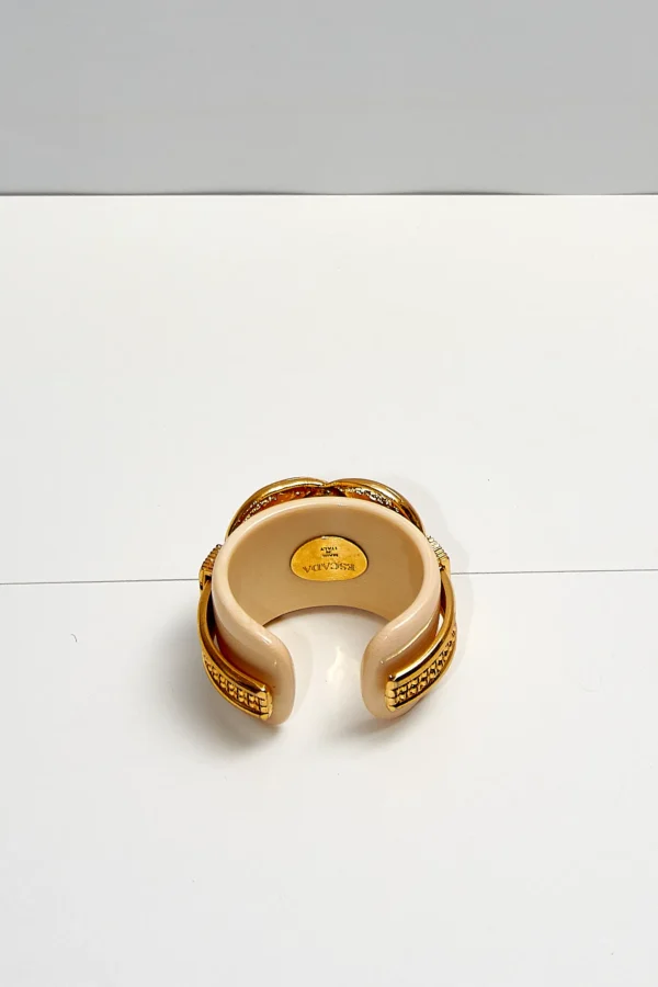 Escada Gold and Ivory Cuff Bracelet - Image 3