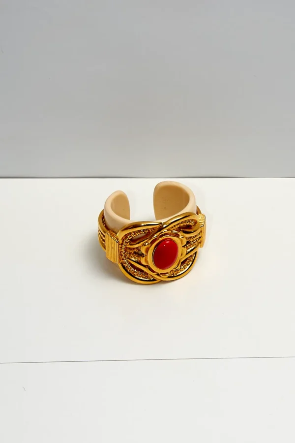 Escada Gold and Ivory Cuff Bracelet - Image 5