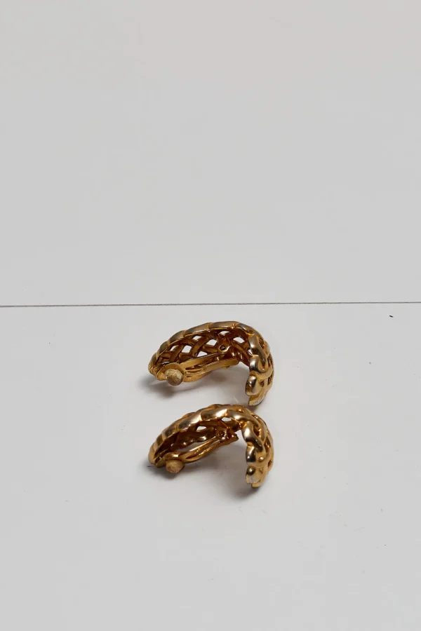 Vintage Goldtone Clip-On Earrings XL - Image 2