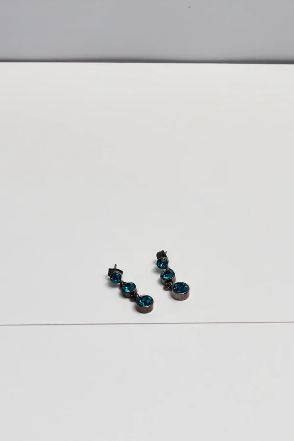 Vintage Threesome Rhinestone Earrings - Image 2