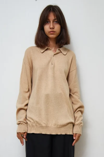 Christian Berg Polo Silk Cashmere Sweater Beige