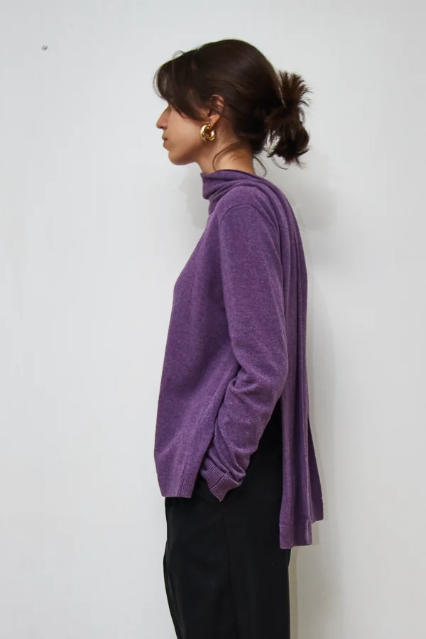 Wool Cardigan Mauve - Image 6