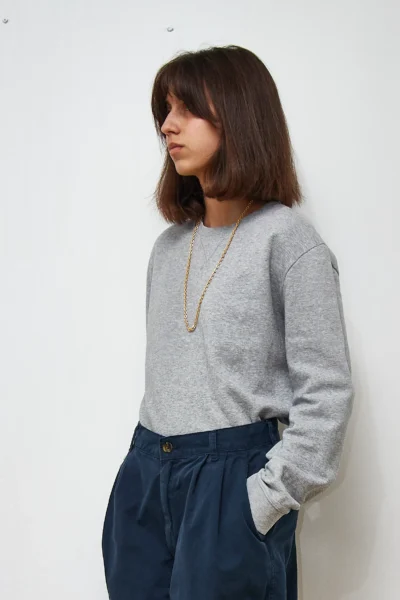 COS Cotton Blouse in Grey