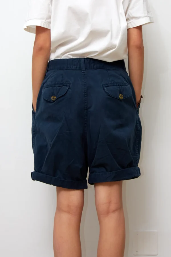 Vintage Navy Cotton Shorts - Image 3