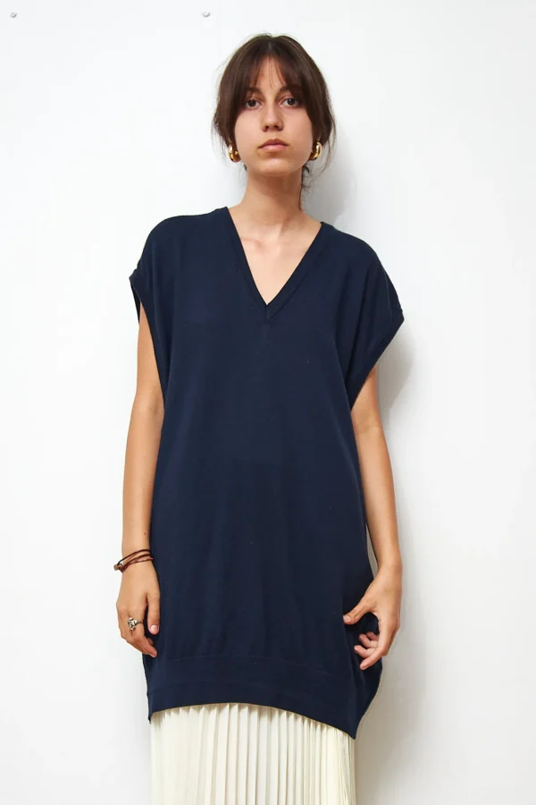 Vintage Wool Vest in Navy - Image 2
