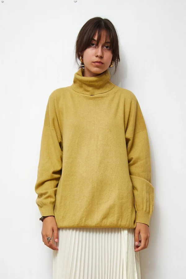 Vintage Cashmere Turtleneck Mustard - Image 2