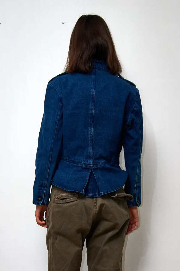 Vintage Denim Jacket with Peplum - Image 3