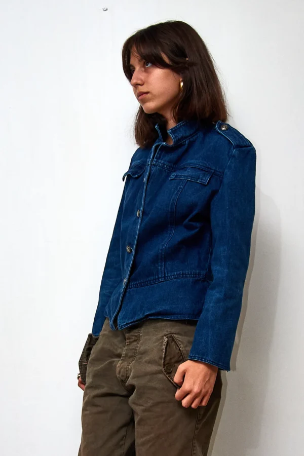 Vintage Denim Jacket with Peplum - Image 4