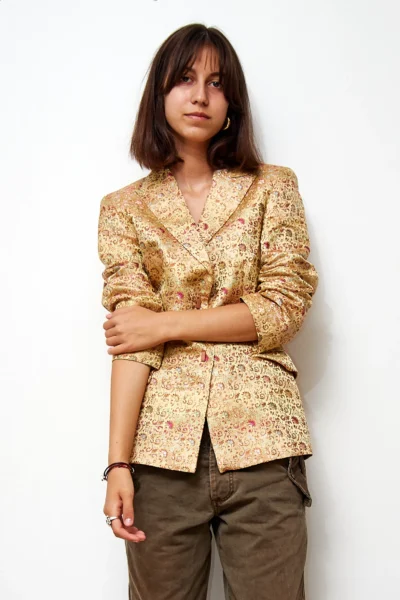 Silk Blend Vintage Gold Blazer