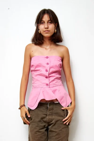Cotton Corset with Peplum