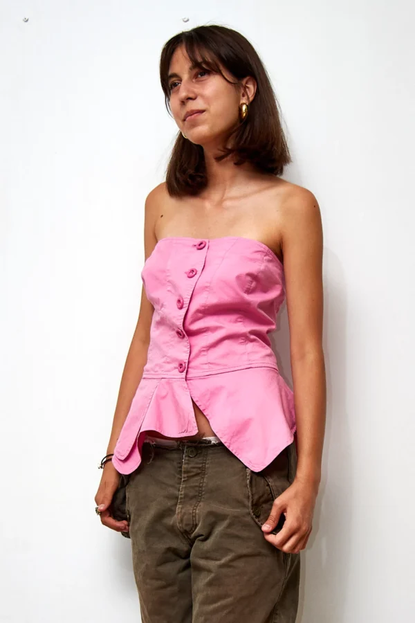 Cotton Corset with Peplum - Image 2