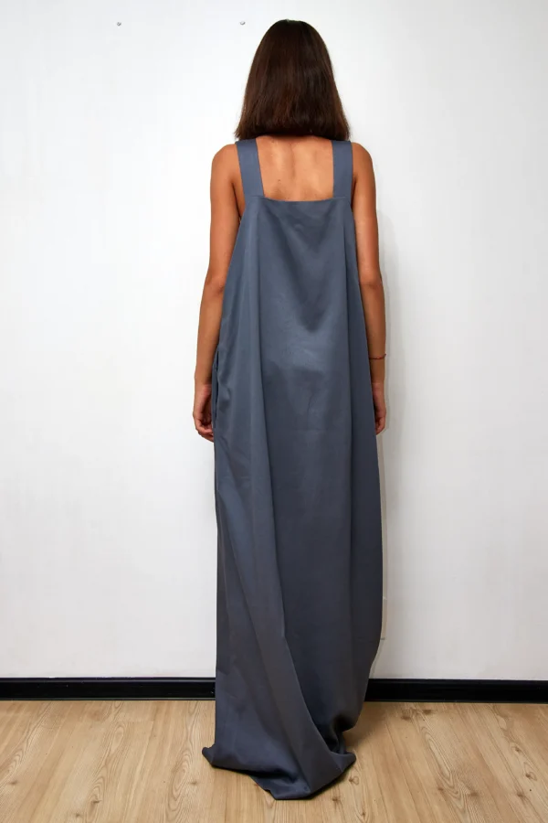Grey Long Cotton Dress - Image 3