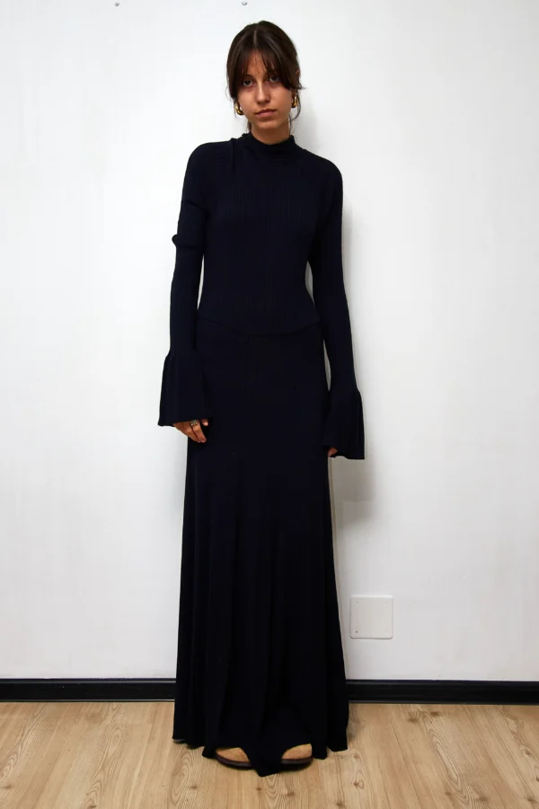 H&M Knit Dress Navy - Image 3