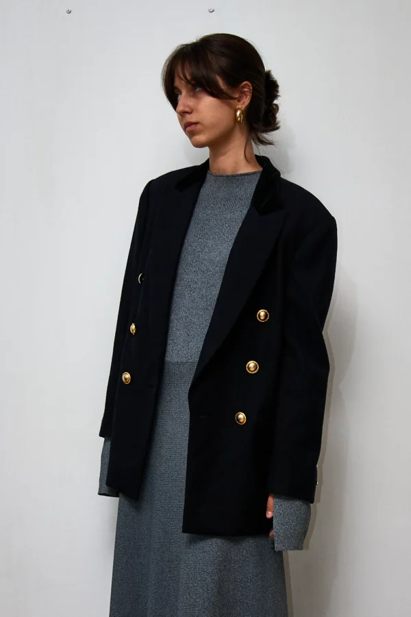 Vintage Valentino Garavani Mens Black Blazer