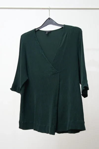 COS Crinkled Shirt Forest Green