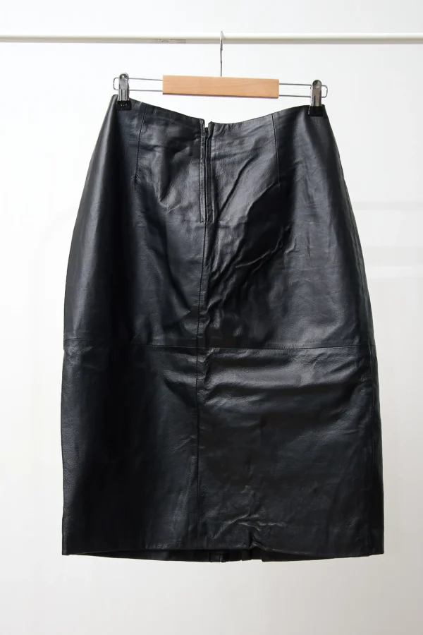 Vintage Leather Skirt Black - Image 3