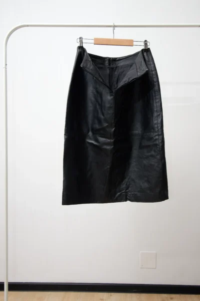 Vintage Leather Skirt Black