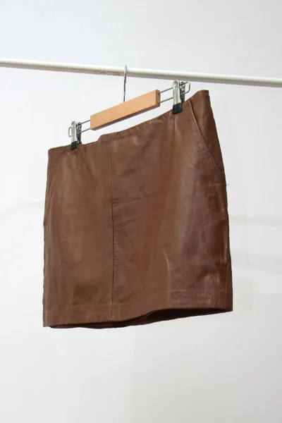 Leather Mini Skirt Coffee