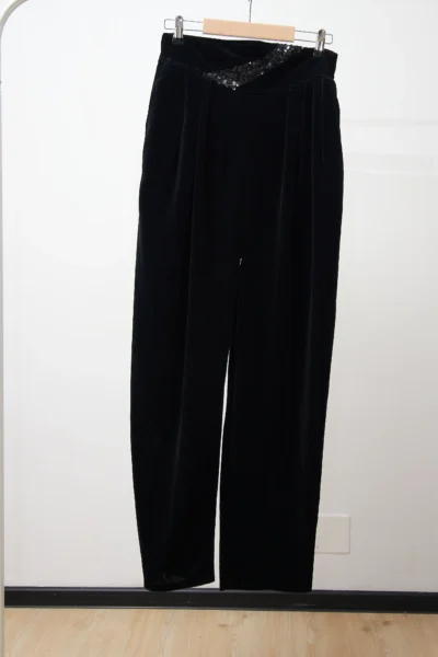 Vintage Velvet Trousers Black