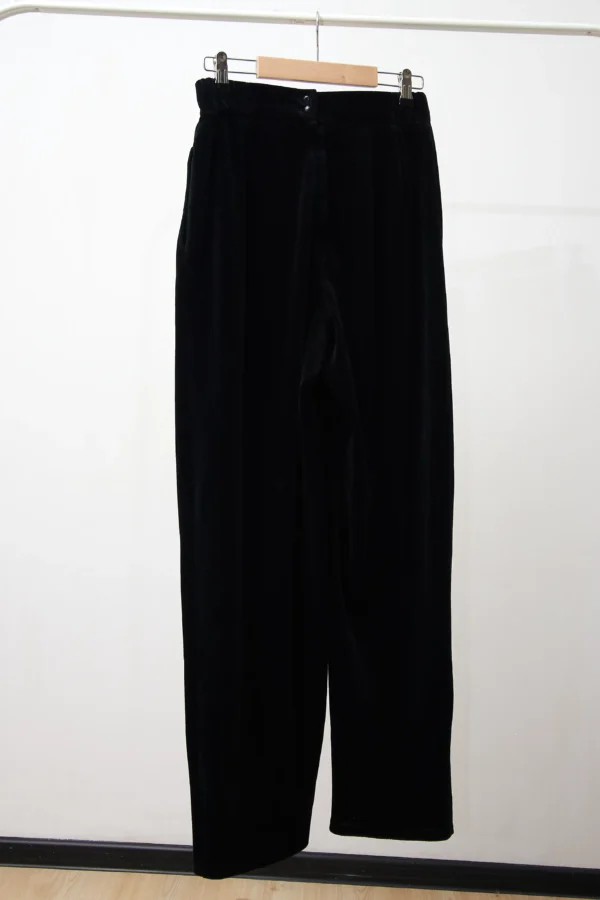 Vintage Velvet Trousers Black - Image 2