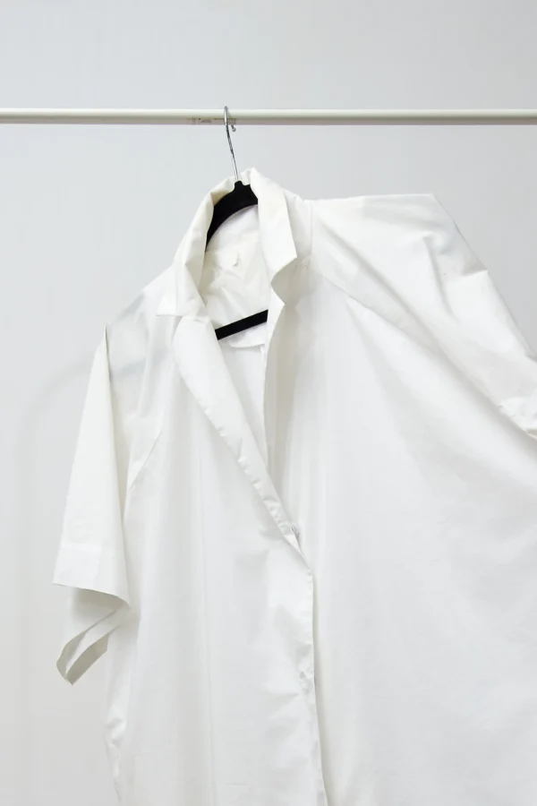 White Shirt Dress in Cotton - Image 3