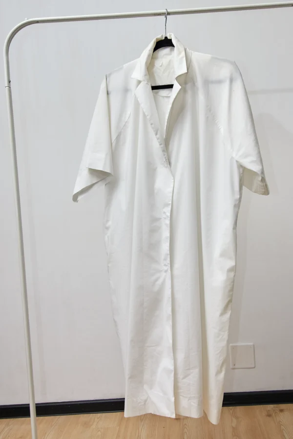 White Shirt Dress in Cotton - Image 4